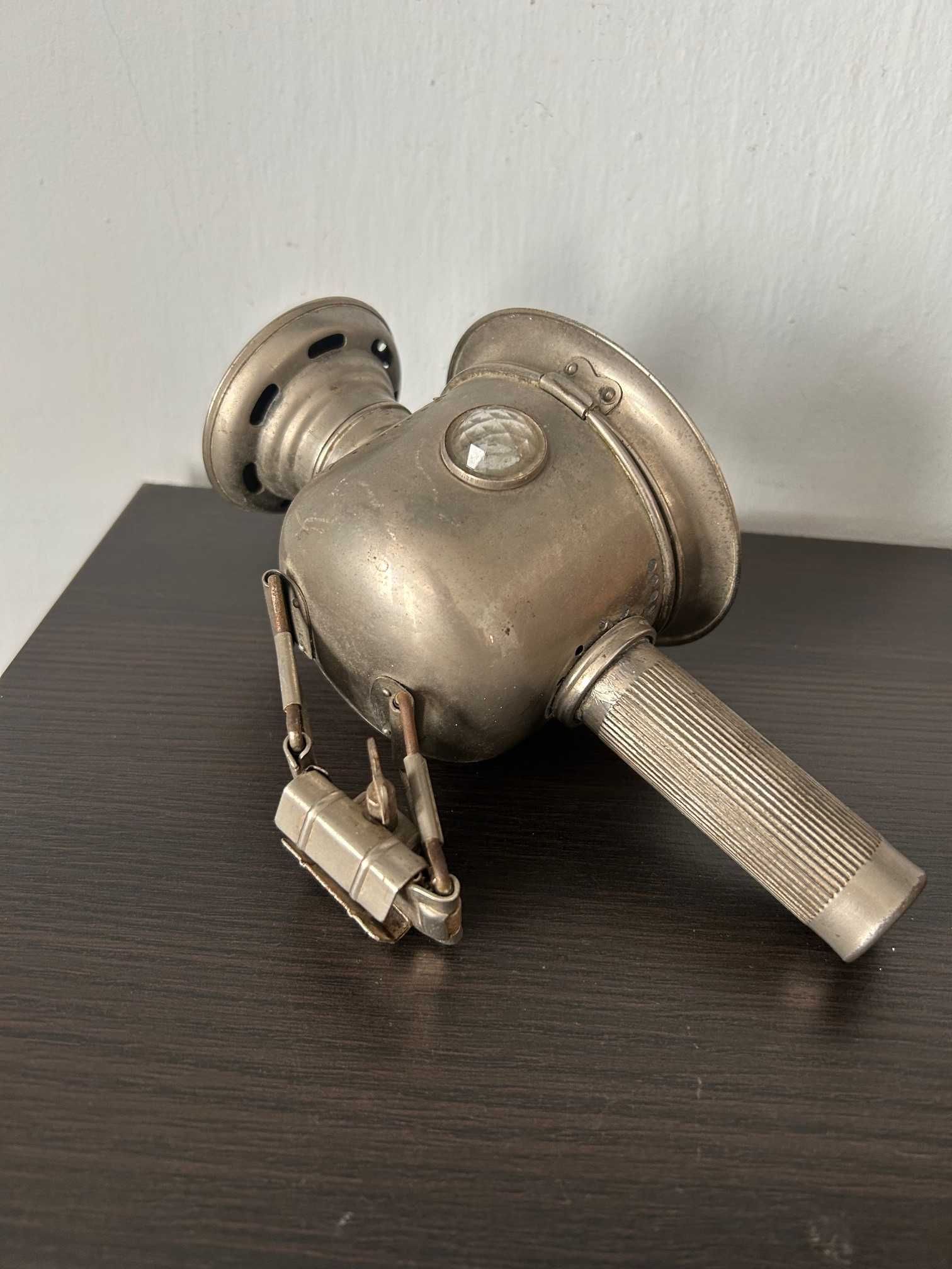 Przedwojenna zabytkowa lampa Radsonne do powozu bryczki na świeczkę