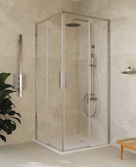 Divisória de chuveiro com portas de correr 120 x 80 cm