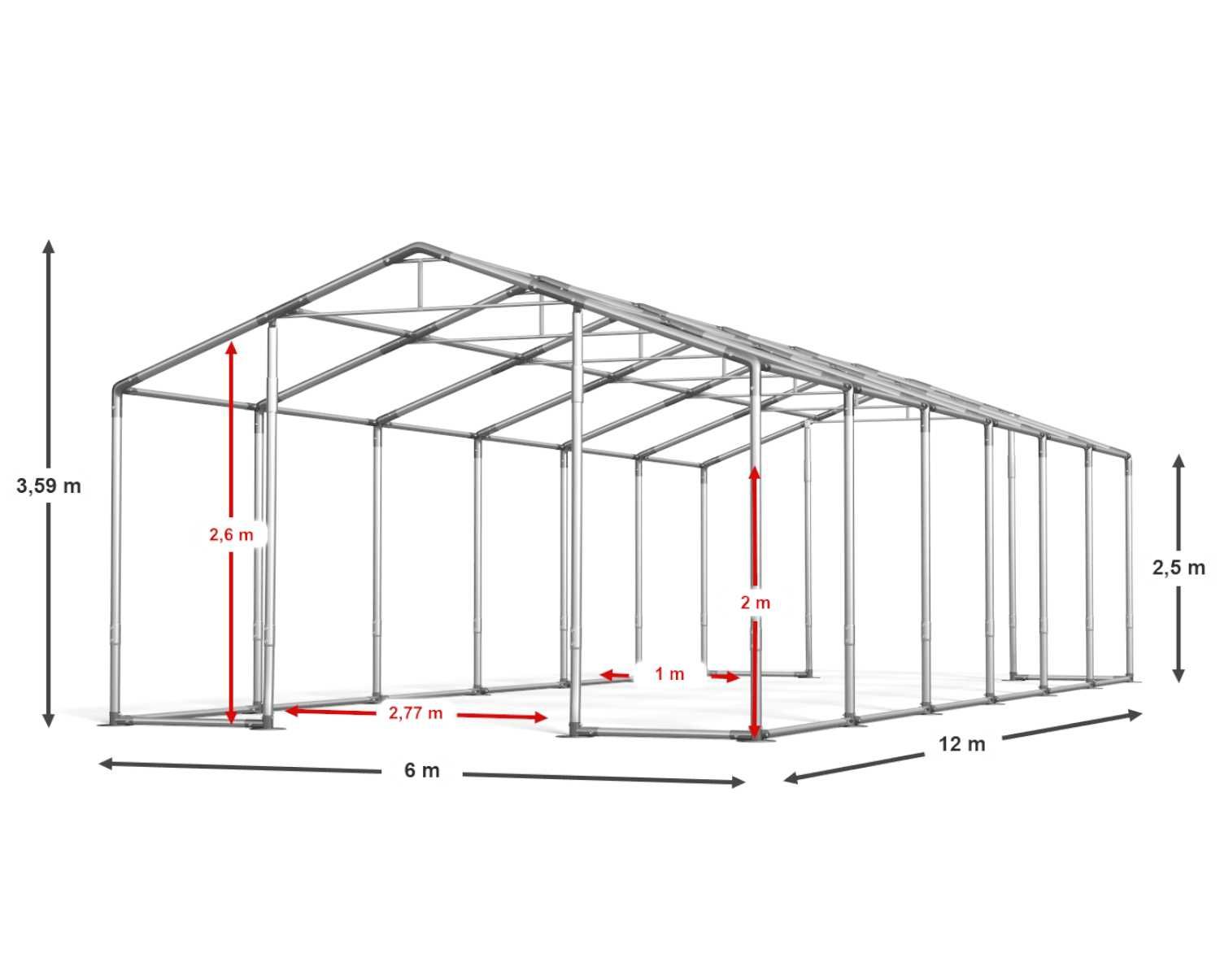 Namiot magazynowy całoroczny Hala namiotowa 6x12x2,5m nowa przemysłowa