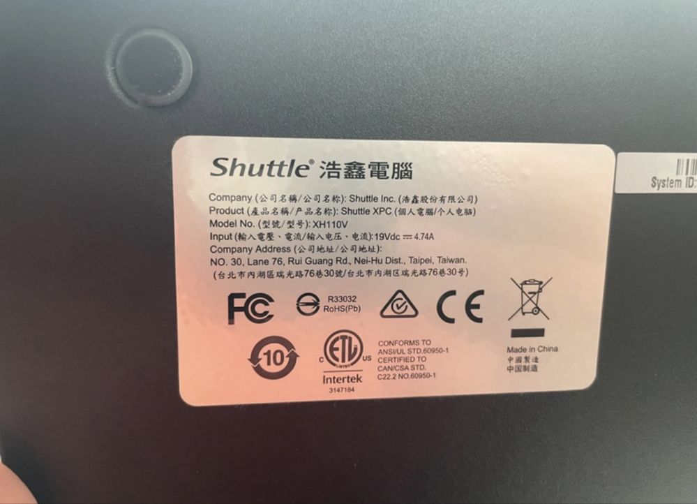 Mini PC Shuttle i5 7400 - 8GB RAM - 120GB SSD - Windows 11 Pro