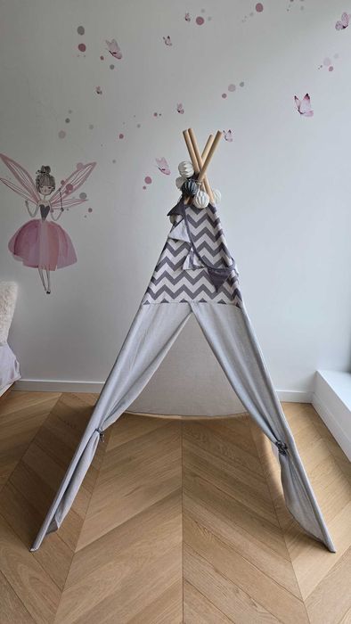 Namiot tipi dla dzieci ze światełkami Nukido - szary