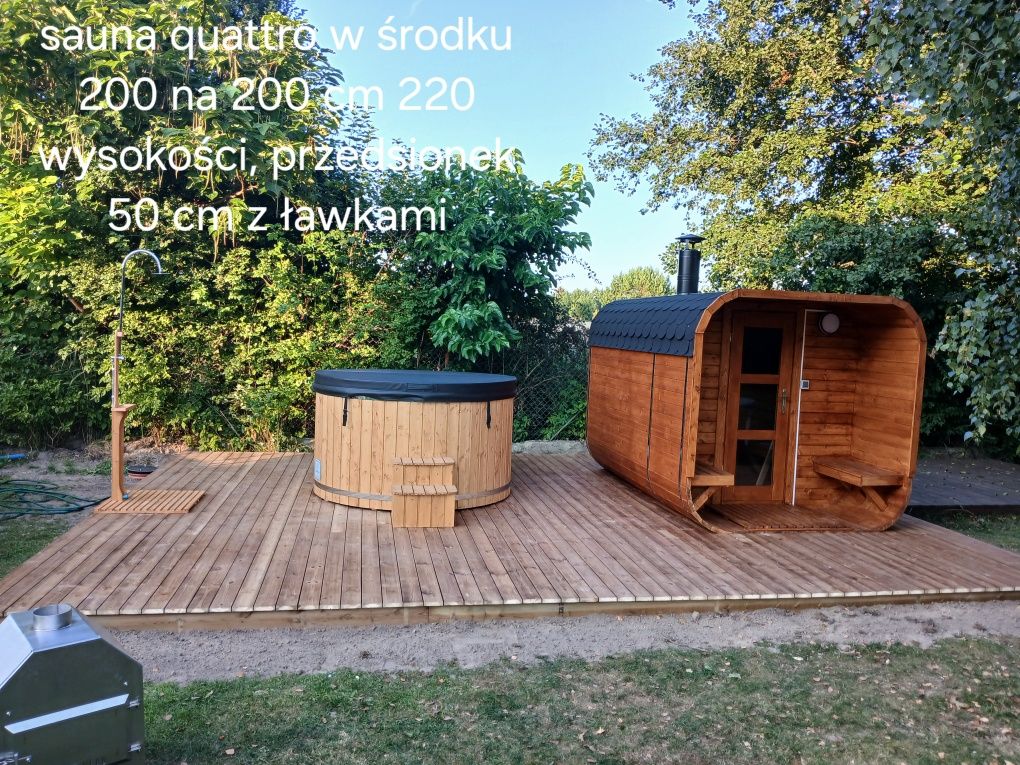 Sauna i balie, meble ogrodowe.