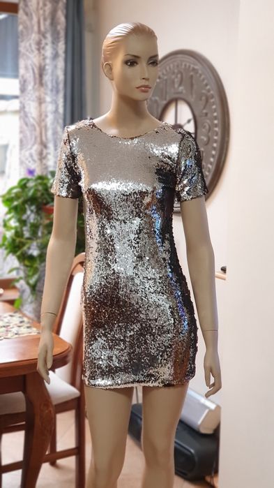 Nowa sukienka cekiny Topshop r.XS sukienka sylwestrowa cekinowa