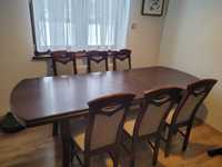 Solidny stół drewniany z 6 krzesłami