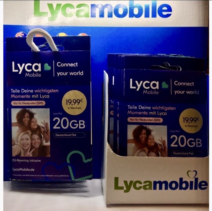 Lycamobile DE niemiecki Starter Karta +49 DE 20 GB - Plan Net Flat