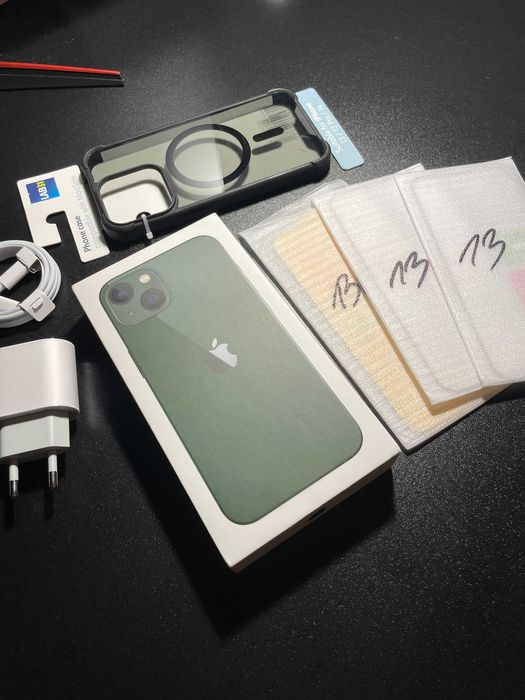 iPhone 13 128GB Alpine Green | St. Idealny, Bat.86% + Nowe akcesoria
