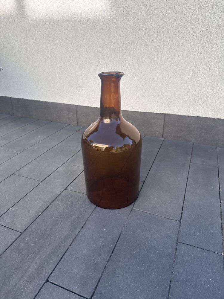 Wazon szklany brązowe szkło 45 cm wysokści