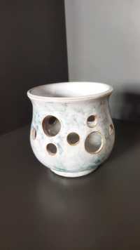Ceramiczny świecznik ręcznie robiony