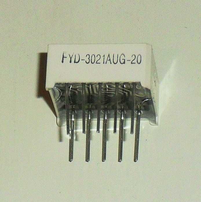 Wyświetlacz LED 2x7 mm, FORYARD FYD-3021AUG-20, kolor zielony.