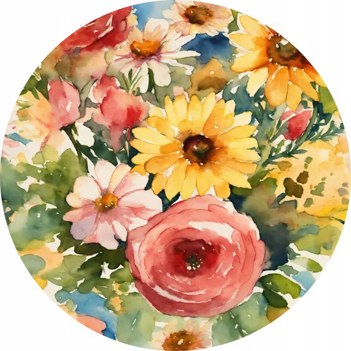 Podkładki pod talerz 4 sztuki Malowane kwiaty na łące