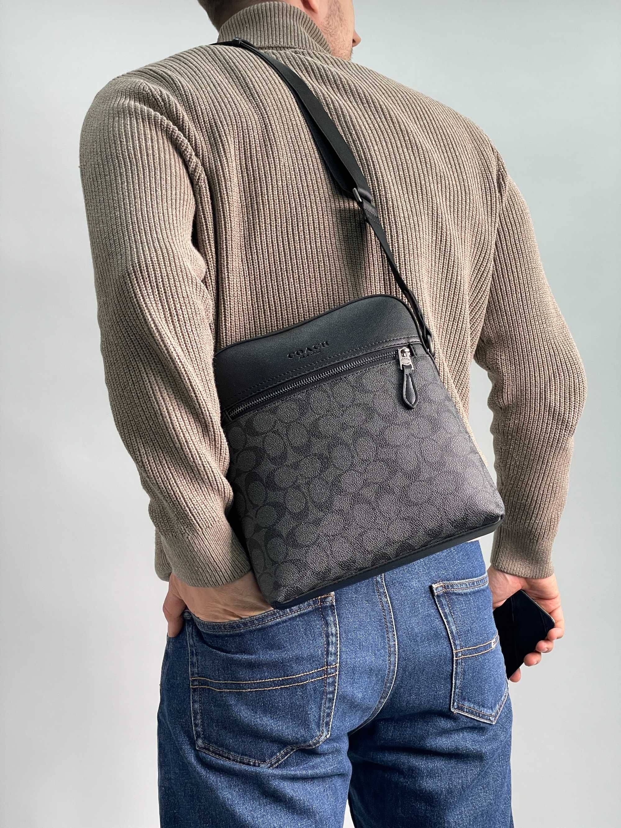 Чоловіча сумка Coach мужская сумка через плечо мессенджер барсетка