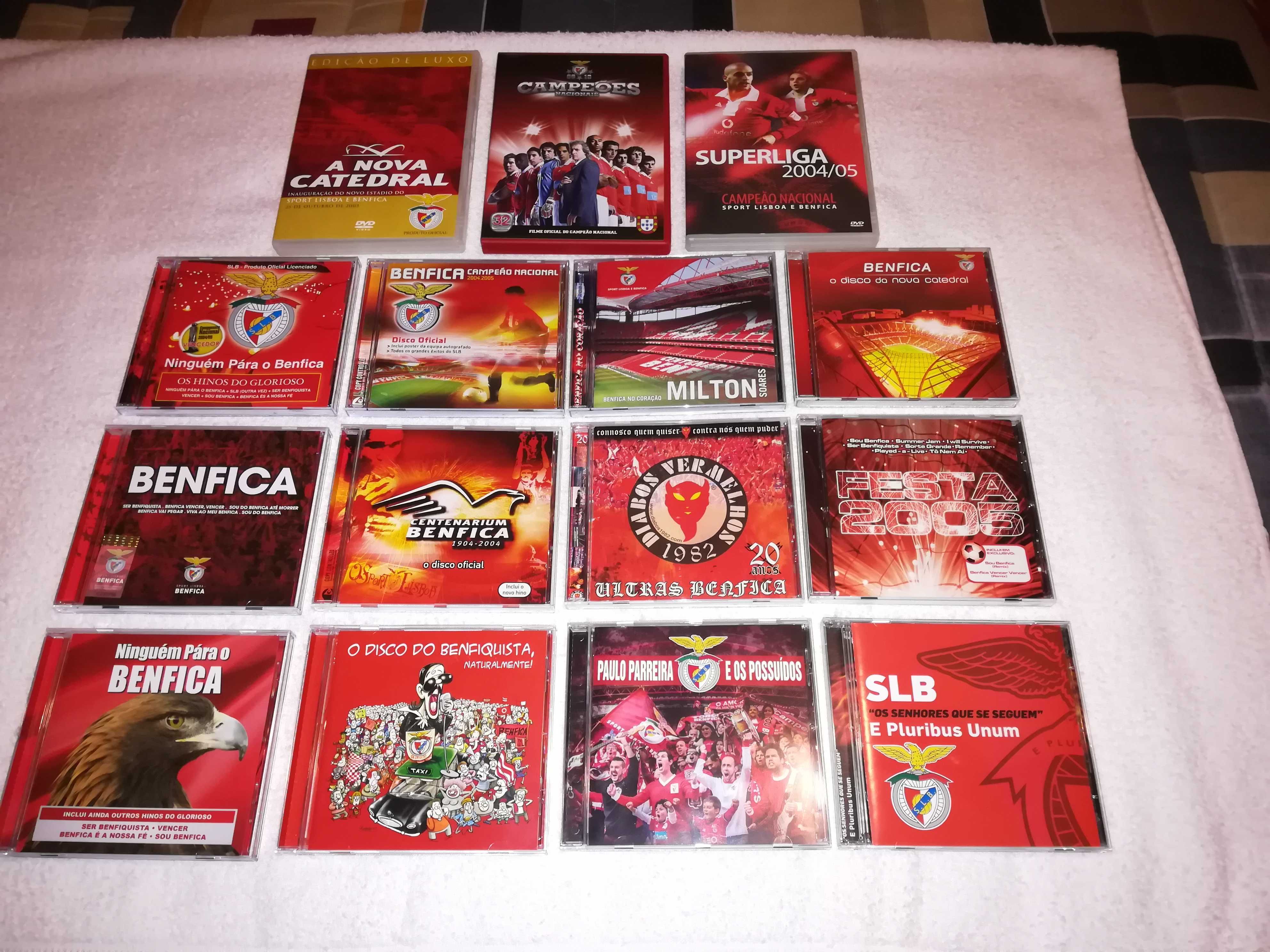 benfica (vários dvds e cds de música) alguns raros