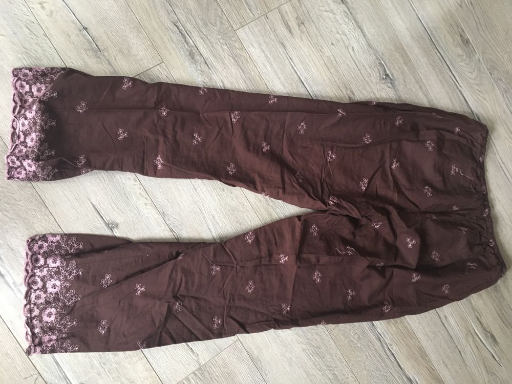 Haftowane czekoladowe spodnie od pizamy Marks & Spencer