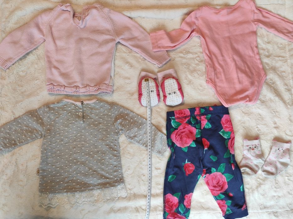 Zestaw ubranek dla dziewczynki, rozm 74, długi rękaw