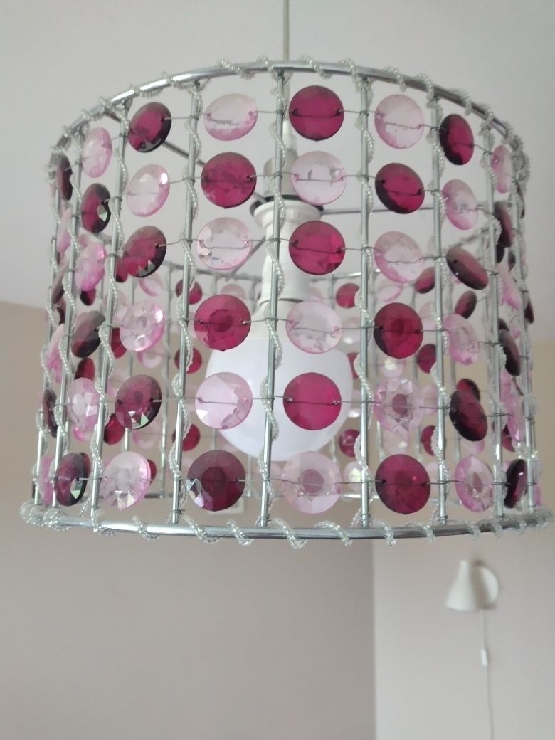 Kryształowa lampa różowo-fioletowa