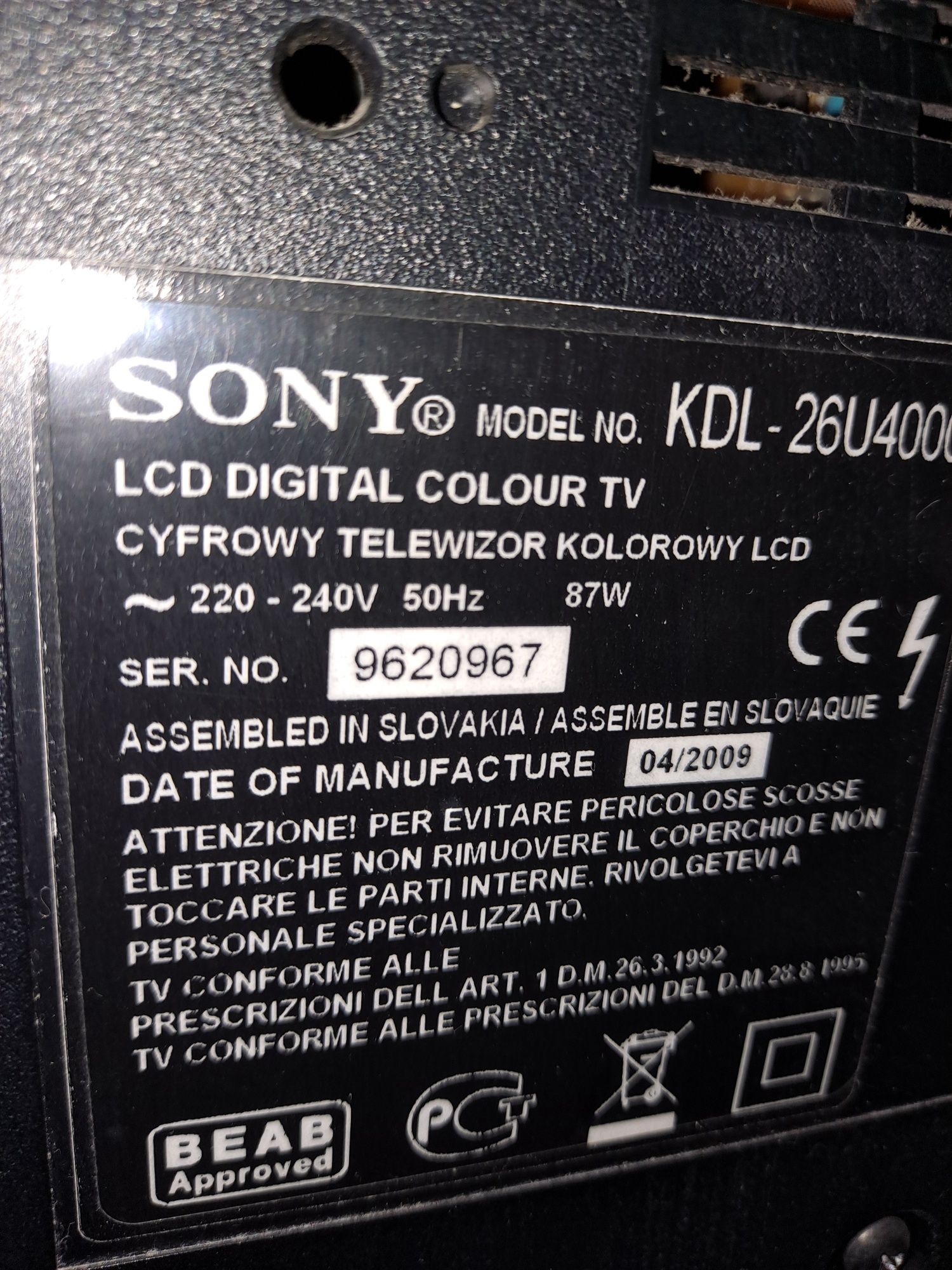 Telewizor Sony używany
