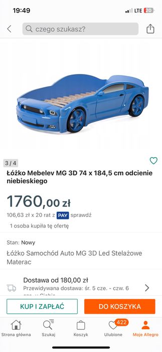 Łóżko dla chłopca