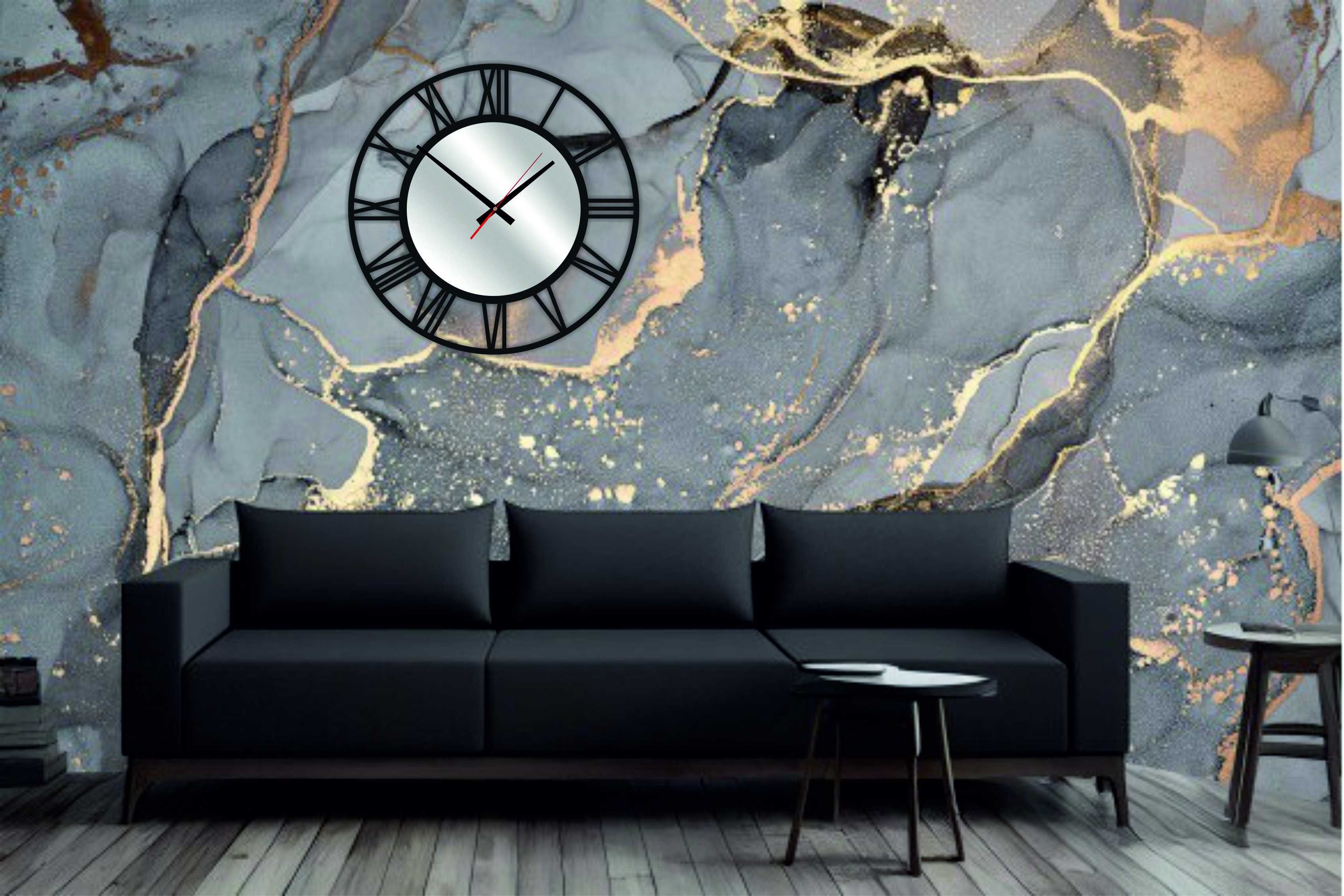 Zegar ścienny DYLAN 40 cm Lustro LOFT Nowoczesny Rzymski do Salonu