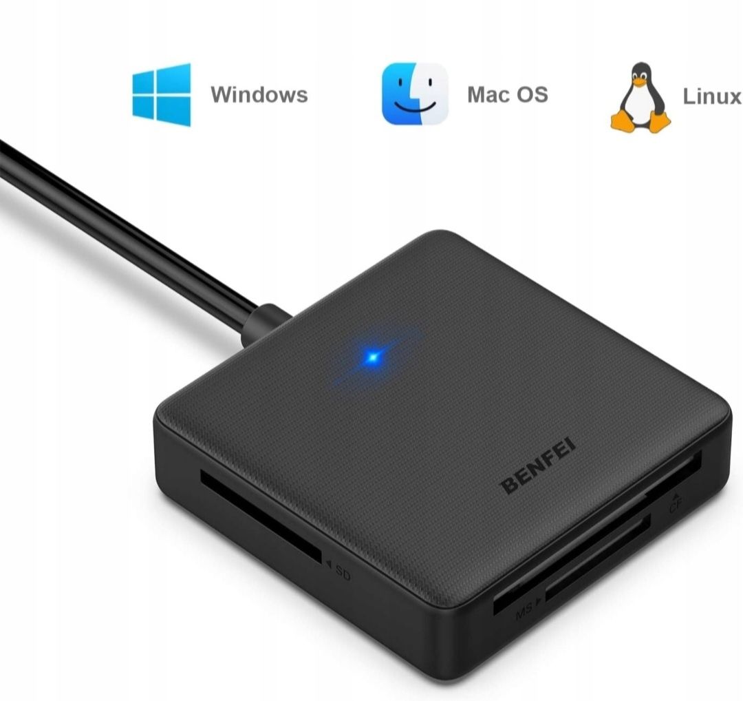 Zewnętrzny Czytnik Kart 4 w 1 USB USB-C na SD Micro SD MS CF TF Benfei