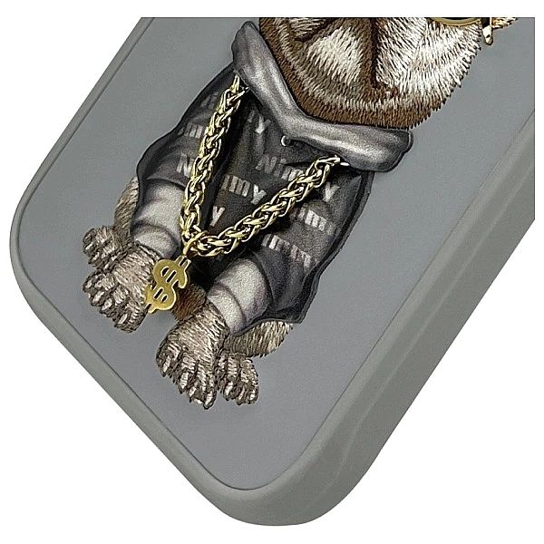 Etui Nimmy Glasses Cool Dog na iPhone 16 Pro - szare