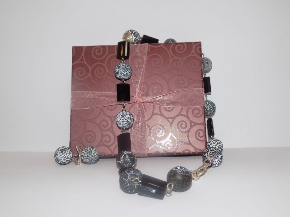 Arbra: wardzyńska-godziszewski: Komplet naszyjnik + kolczyki Onyks.