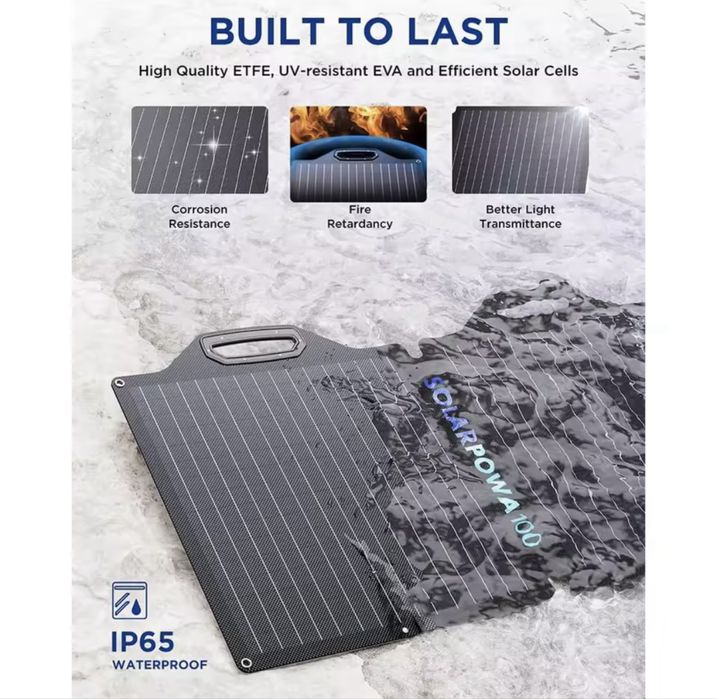 Painel Solar 100W Portatil Powerstation Bigblue Carregar Baterias Sol