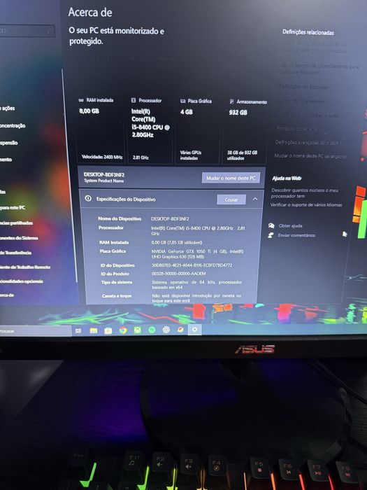 Setup gaming Asus Tuf Gaming i5