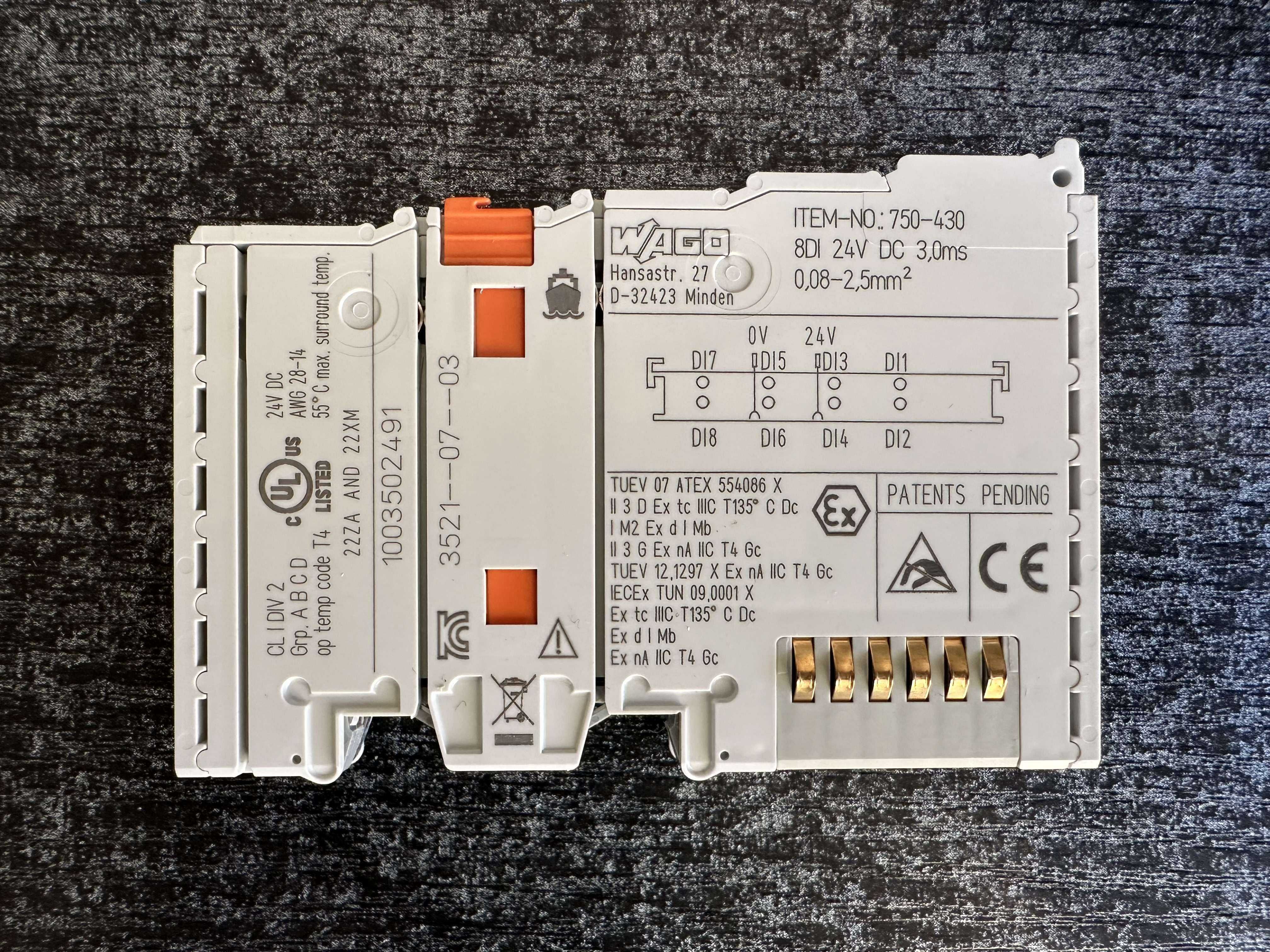 Moduł 8DI 24V DC 3,0ms 750-430 Wago