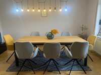 Stół dębowy  +8 krzeseł obrotowych firmy Goossens