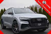 Audi Q8 SLINE PANORAMA KAMERY 360 TV SKRĘTNA OŚ lasery dociągi webasto animacj