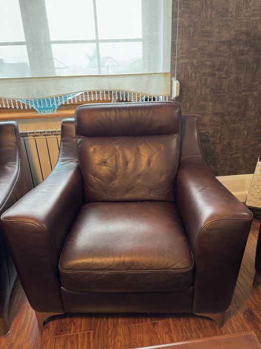 Kler komplet skorzany, sofa, 2 fotele