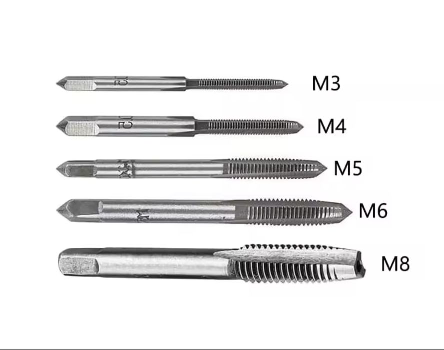 Набор метчиков с воротком 5шт M3 M4 M5 M6 M8