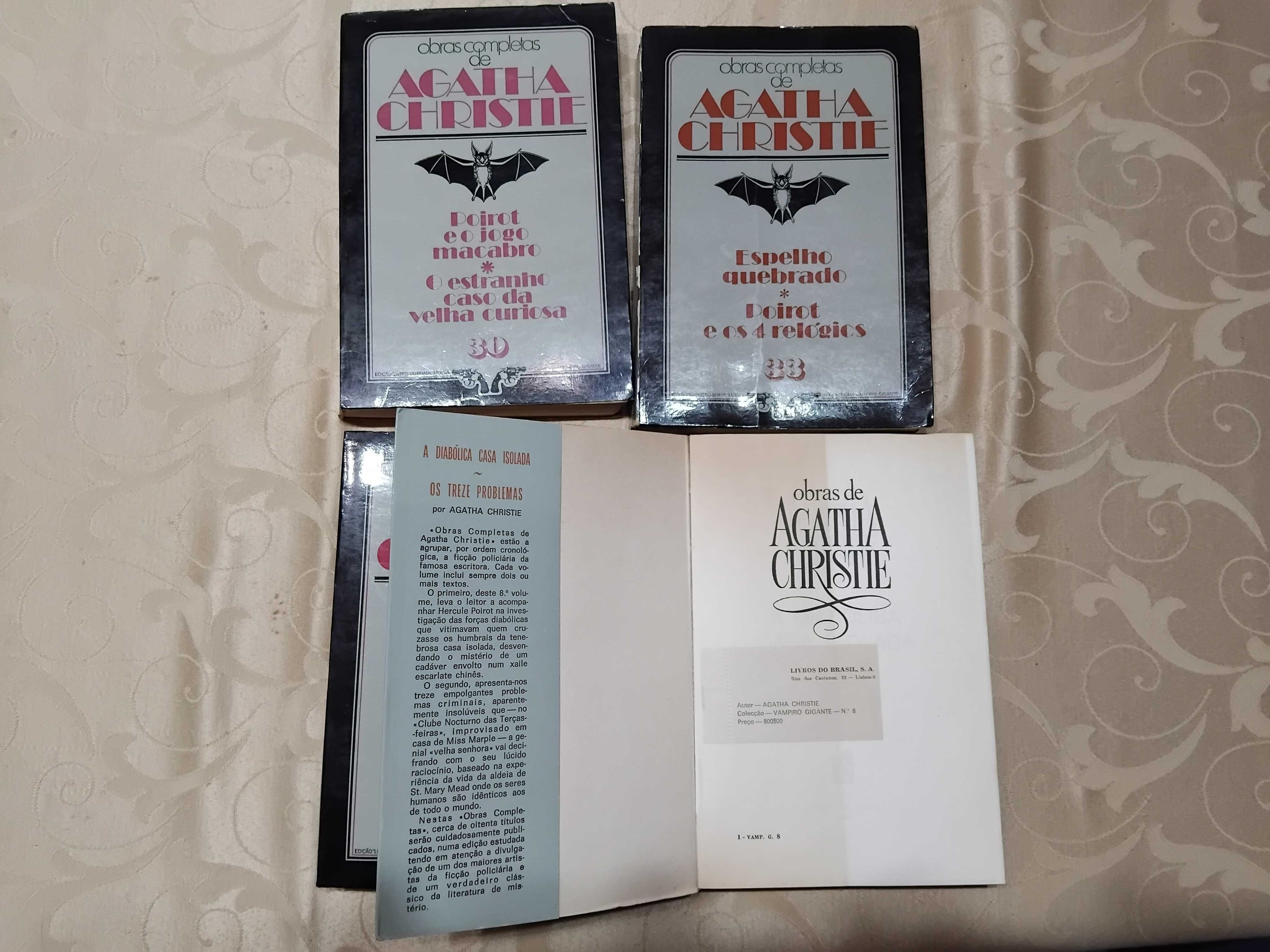 Livros da colecção Agatha Christie, editora Brasil