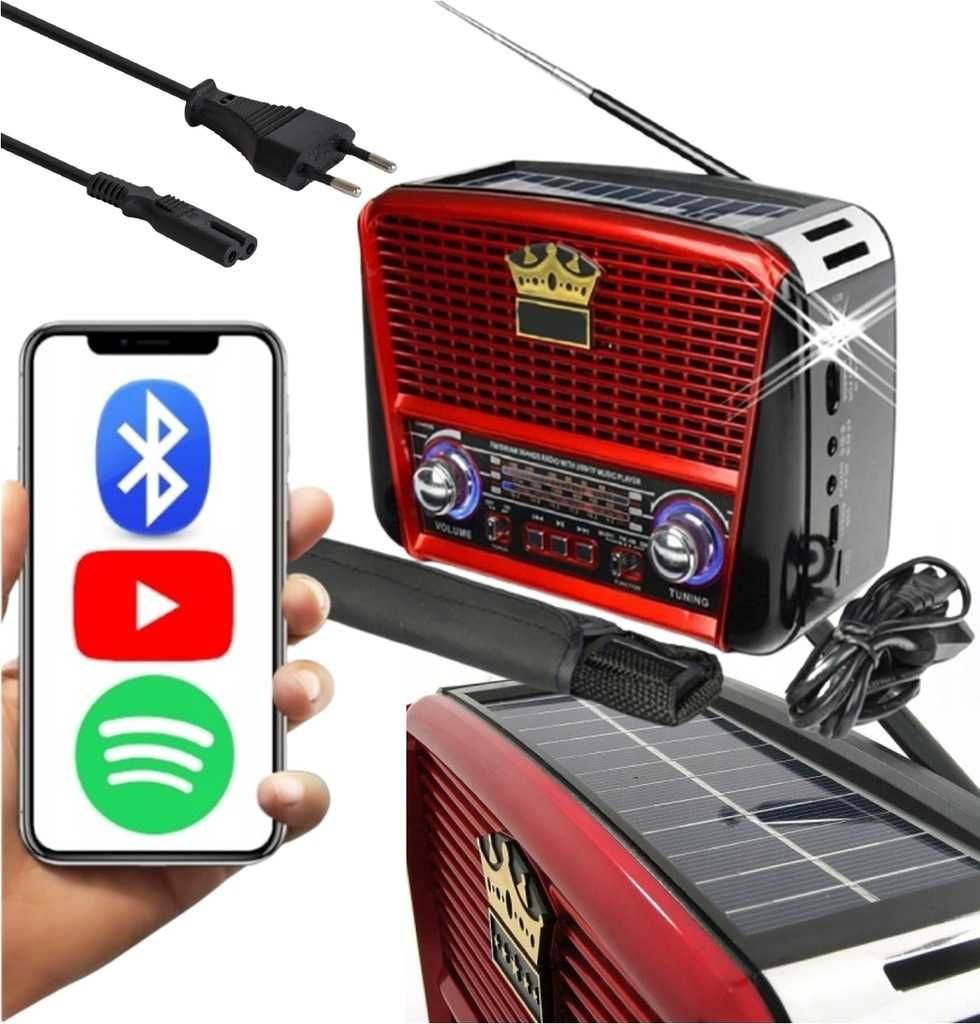 RADIO SOLARNE przenośne retro na akumulator solar USB bluetooth