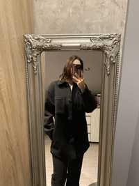 Płaszcz koszula czarny H&M