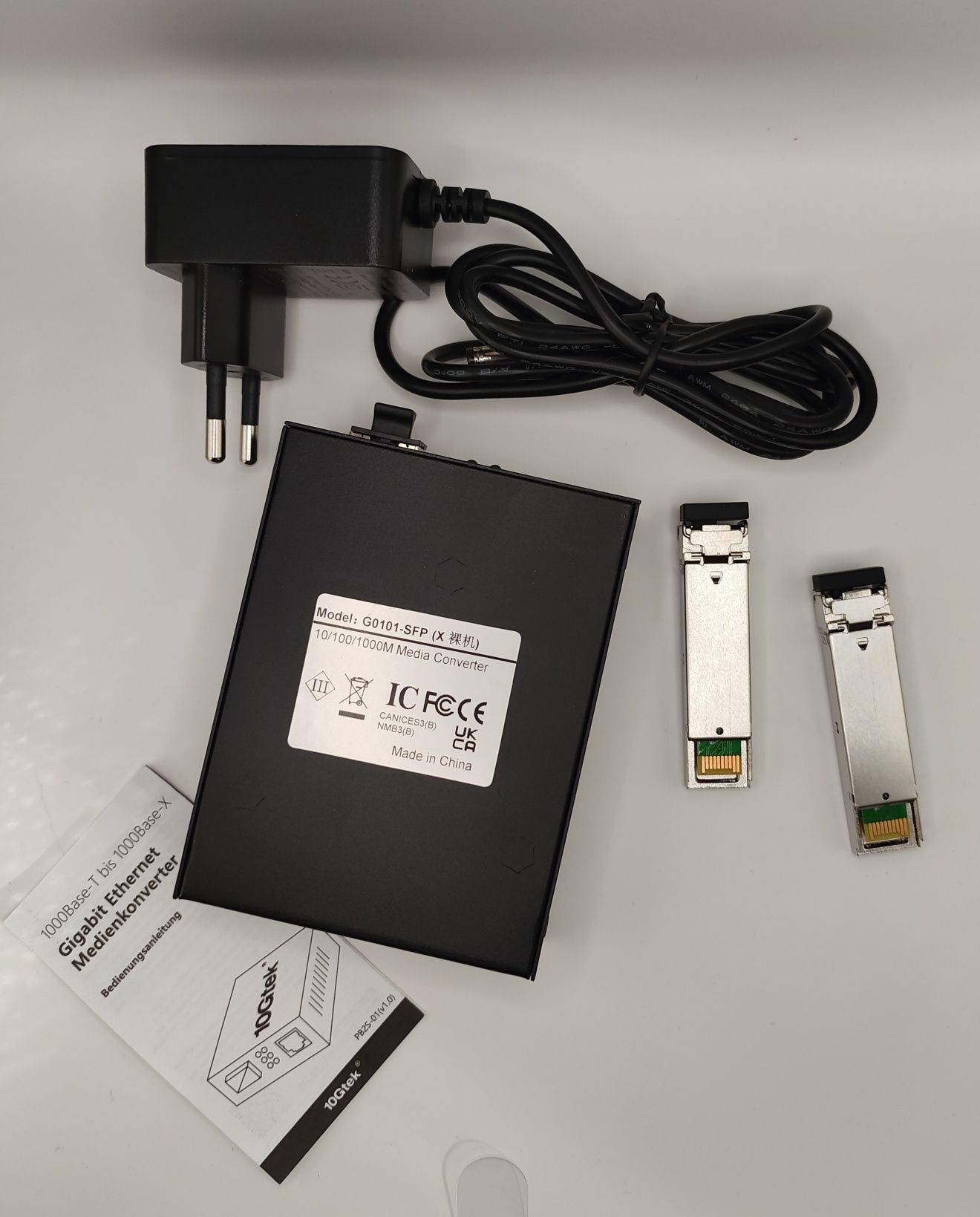 Медіаконвертор 10 gtek плюс два модуля sfp