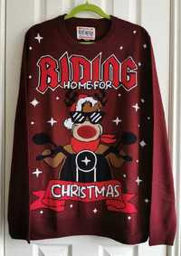 Świąteczny sweter z reniferem XXL
