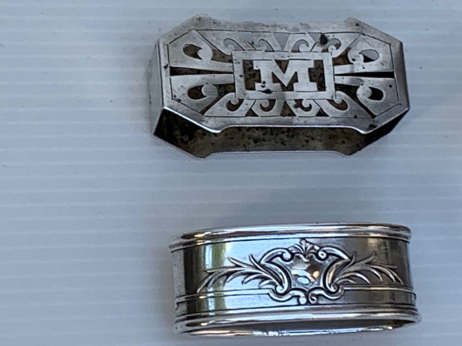 Lote ( 5 ) argolas de guardanapo em prata