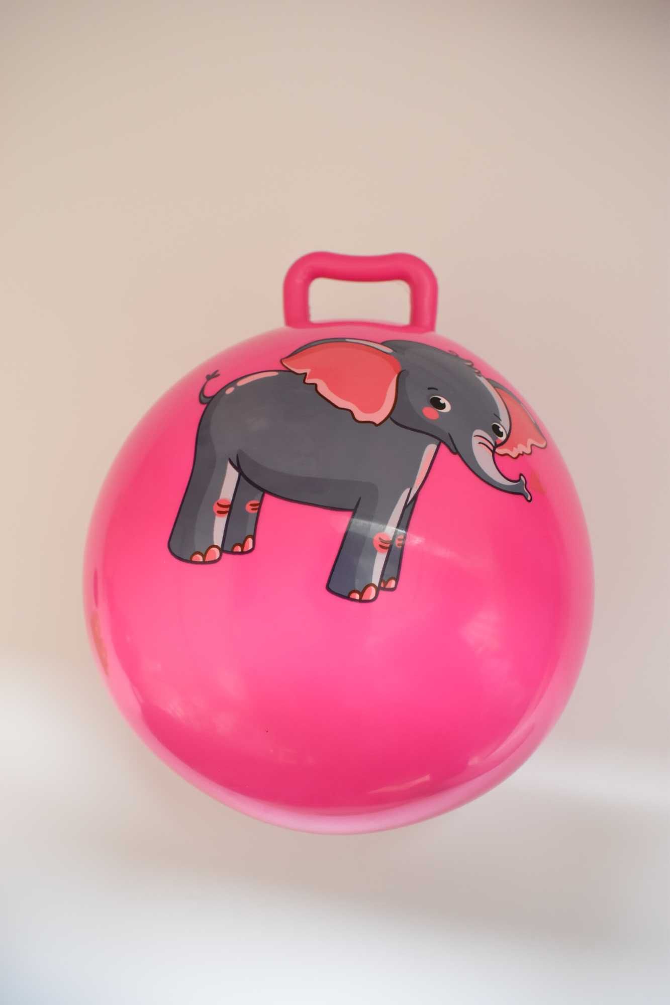 Piłka z rączką i dzwonkiem Artyk Różowa Słoń 20 cm