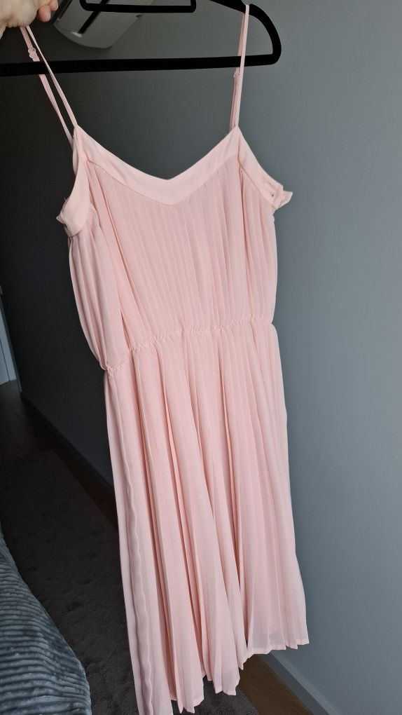 Vestido mango cor-de-rosa