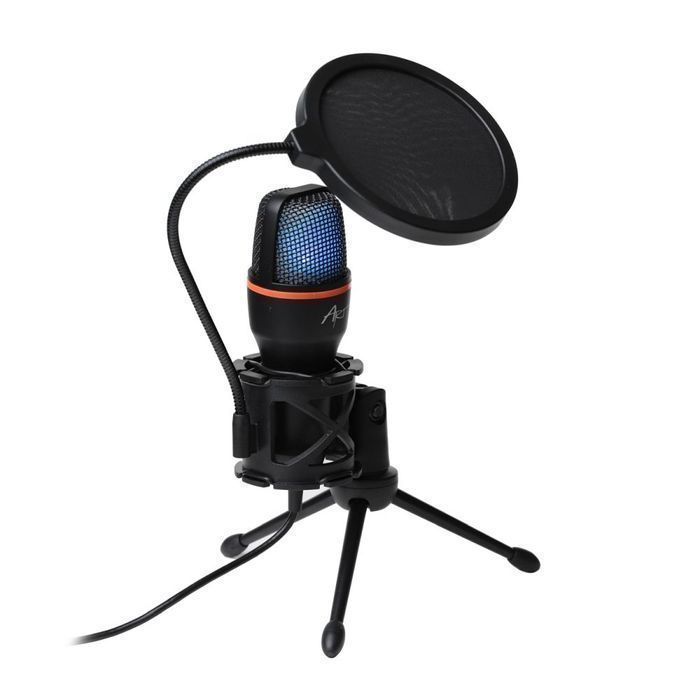 Mikrofon stojący ART AC-02 gamingowy streaming podświetlany + filtr