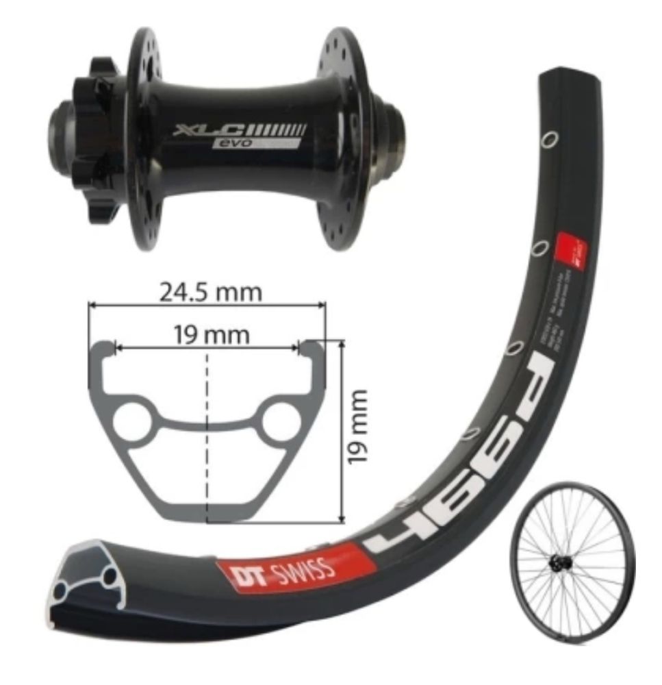 Koło MTB Przód DT SWISS 466D 29 cali oś 15 mm/100 mm