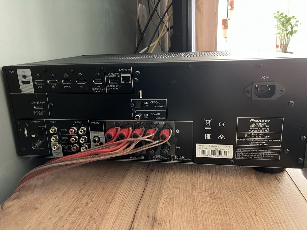 Pioneer VSX 529 Amplituner amp iOS Android FM CD BD DVD HDMI 4K 60p