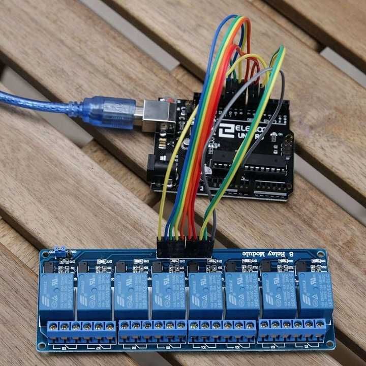 Moduł przekaźnika Elegoo DC 5 V do Arduino Uno 8-kanałowy