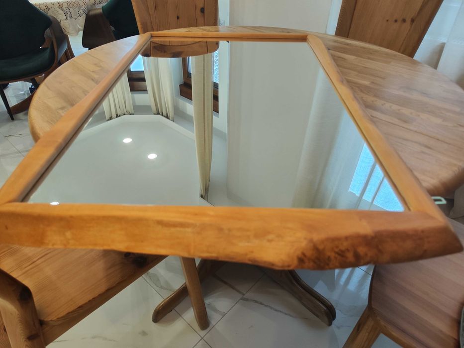 Lustro w drewnianej ramie 90x63