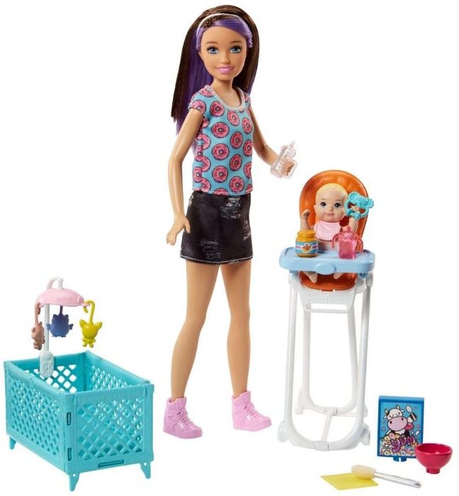 Набор Кукла Барби няня Barbie Babysitting with Color-Change Baby Doll