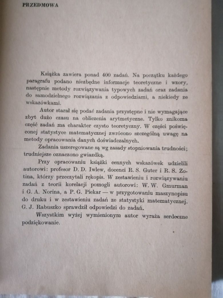 "Zbiór zadań z rachunku prawdopodobieństwa i statystyki matematycznej"