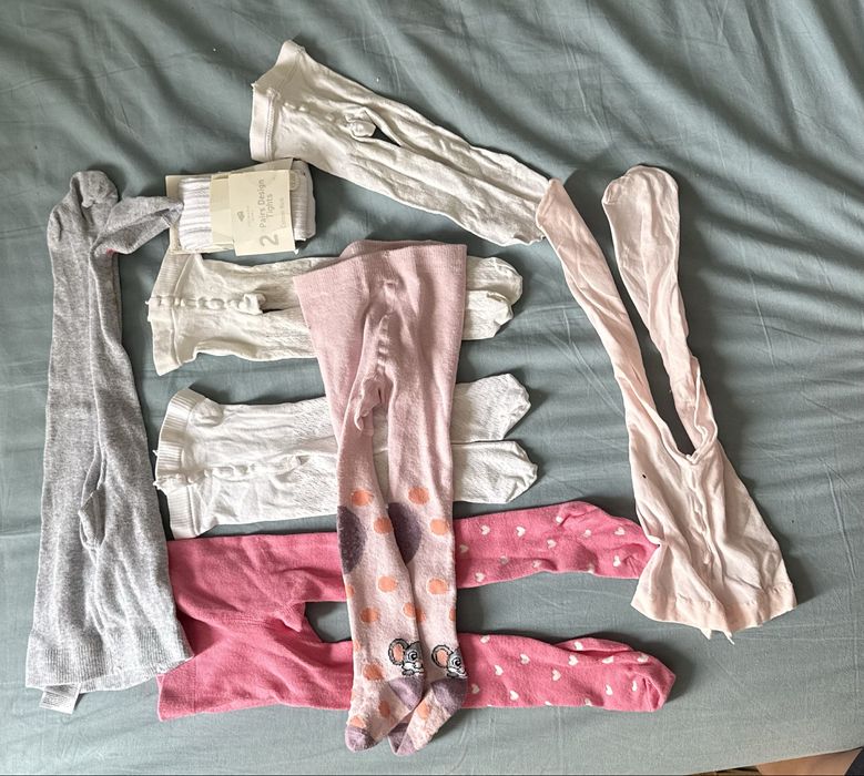 Zestaw rajstopek dziewczęcych, rozmiar 74–80, różne kolory i grubości