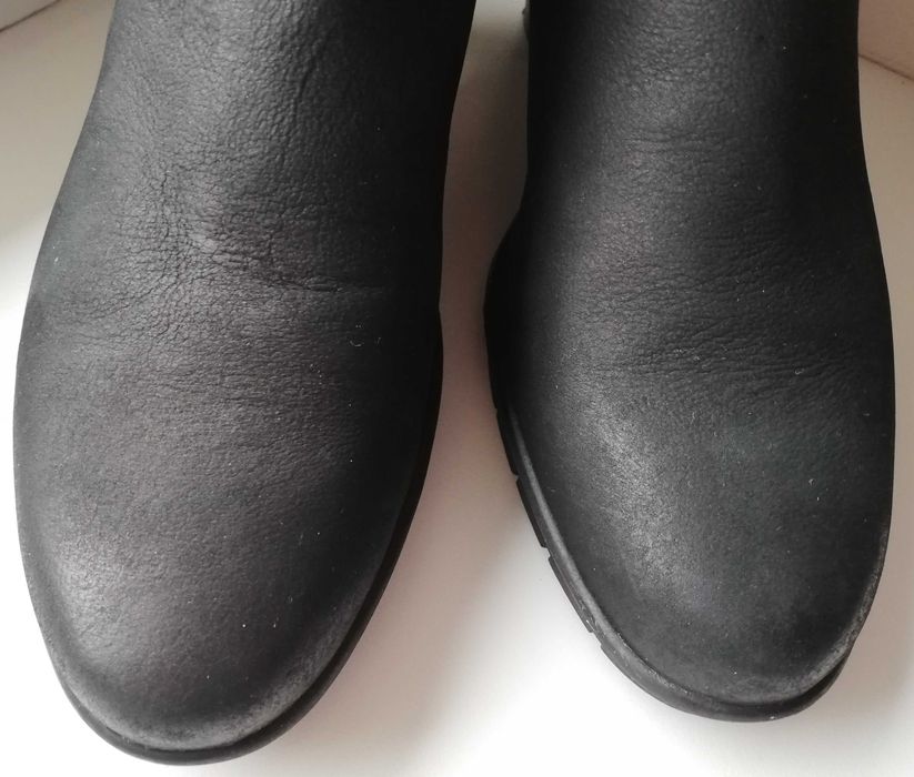skórzane kozaki damskie Tamaris 40 skóra naturalna nubuk jak NOWE