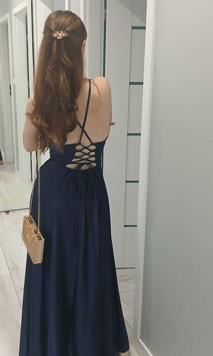 Sukienka Sevilla ,bal,studniówka ,sylwester "S granatowa